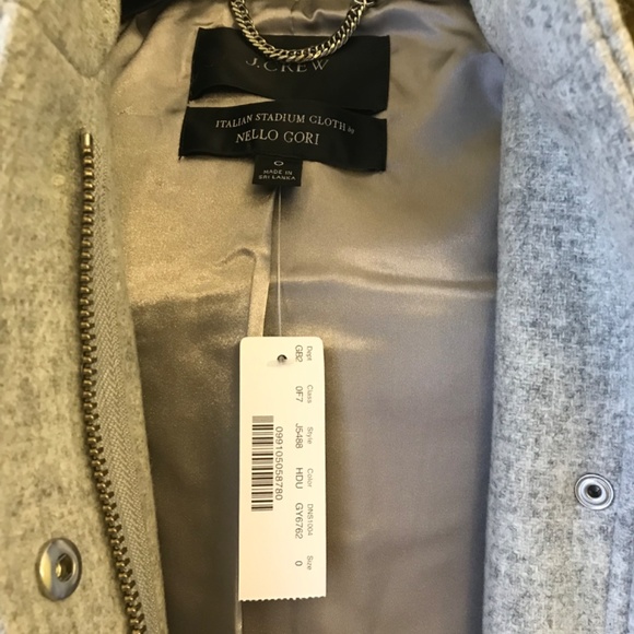 NWT J. Crew Chateau parka in Italian stadium-cloth wool coat heather dust size 0 - Picture 3 of 11